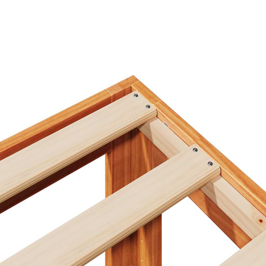 Bed Frame Without Mattress Solid Wood Pine Wax Brown White Natural 90 X 200 Cm 2