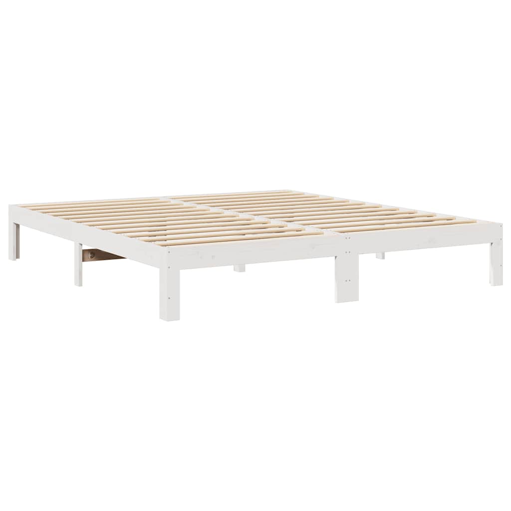 Bed Frame Without Mattress Solid Wood Pine Wax Brown White Natural 90 X 200 Cm 2