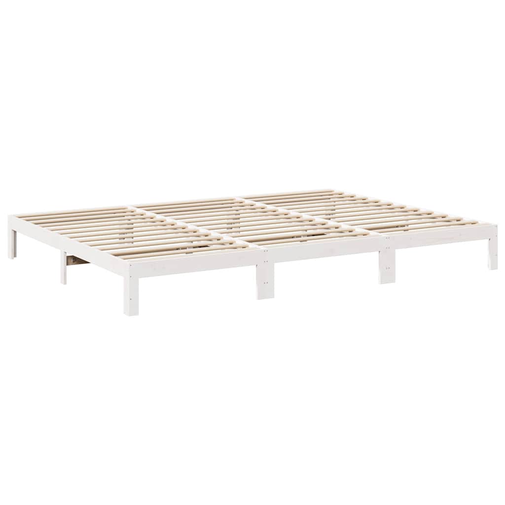 Bed Frame Without Mattress Solid Wood Pine Wax Brown White Natural 90 X 200 Cm 2
