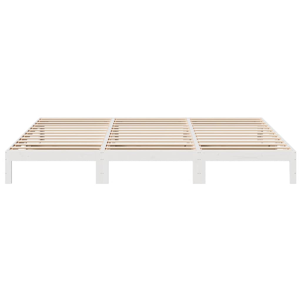 Bed Frame Without Mattress Solid Wood Pine Wax Brown White Natural 90 X 200 Cm 2