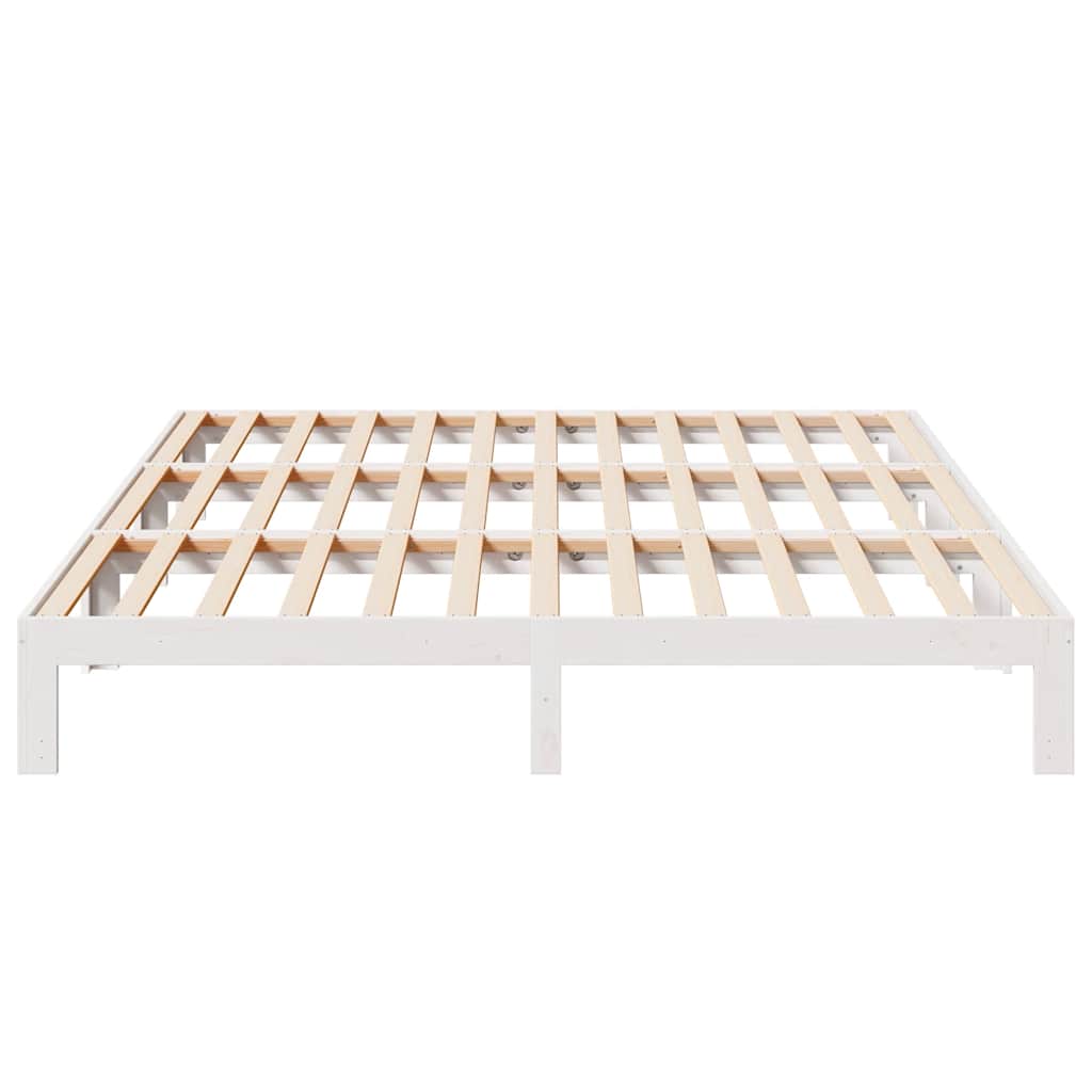 Bed Frame Without Mattress Solid Wood Pine Wax Brown White Natural 90 X 200 Cm 2