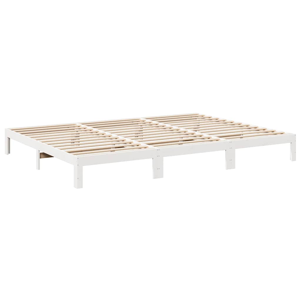 Bed Frame Without Mattress Solid Wood Pine Wax Brown White Natural 90 X 200 Cm 2