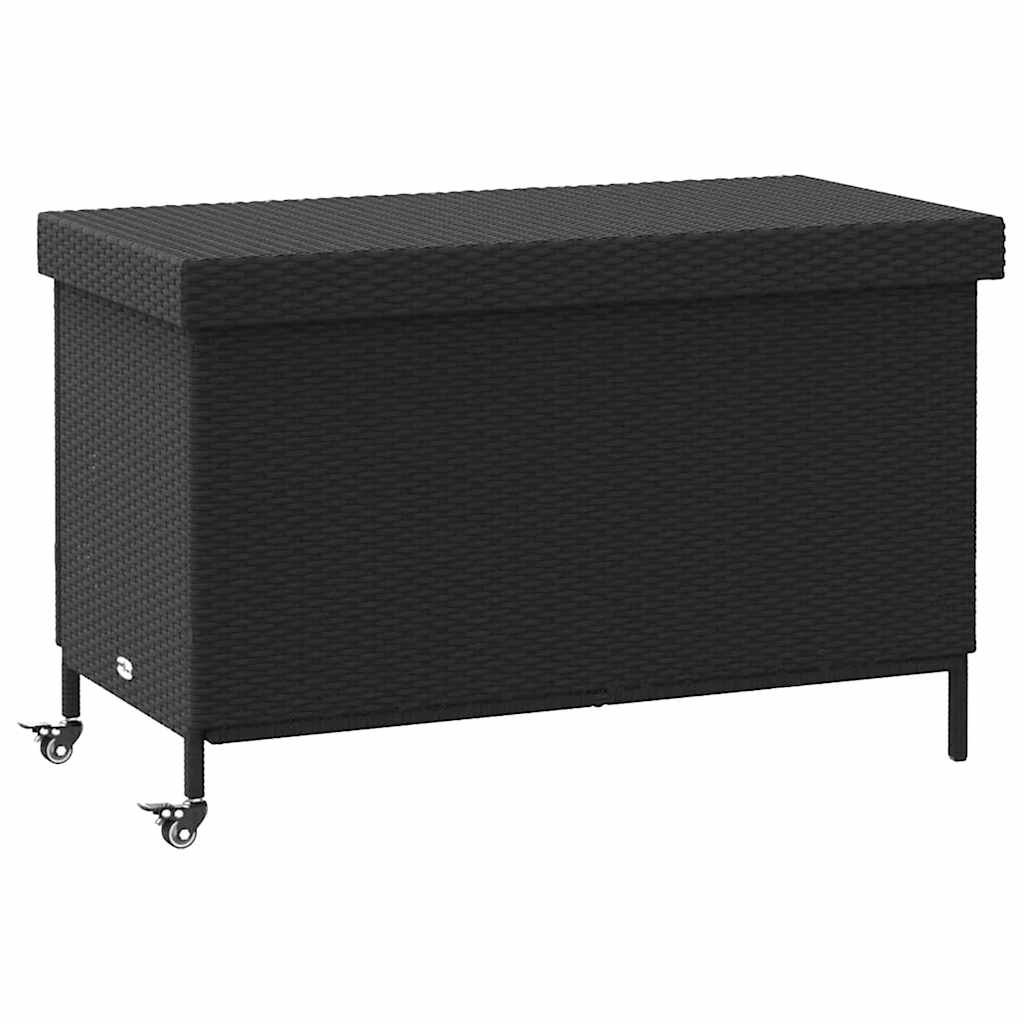 Garden Storage Box With Wheels Poly Rattan