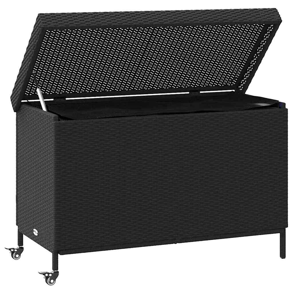 Garden Storage Box With Wheels Poly Rattan