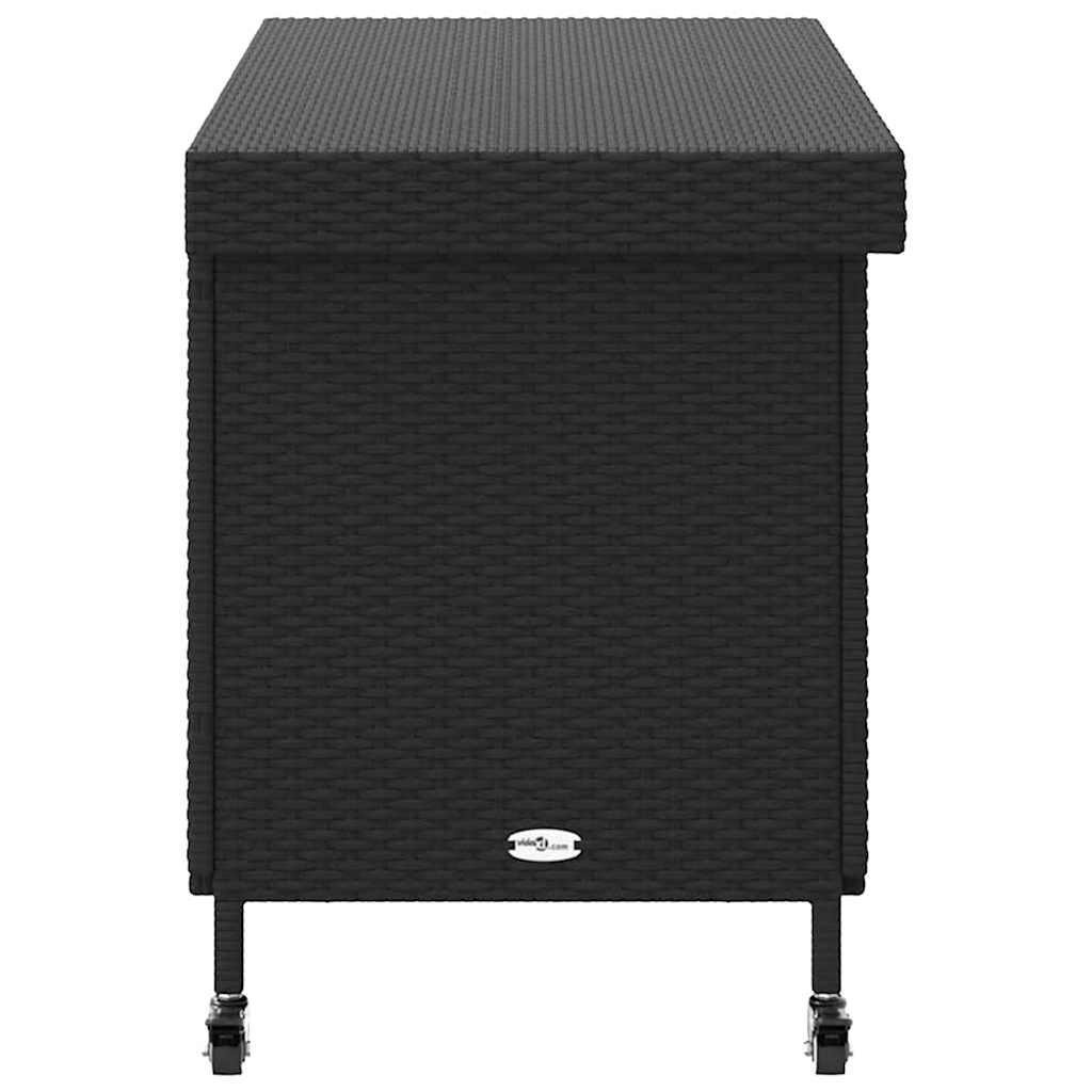 Garden Storage Box With Wheels Poly Rattan
