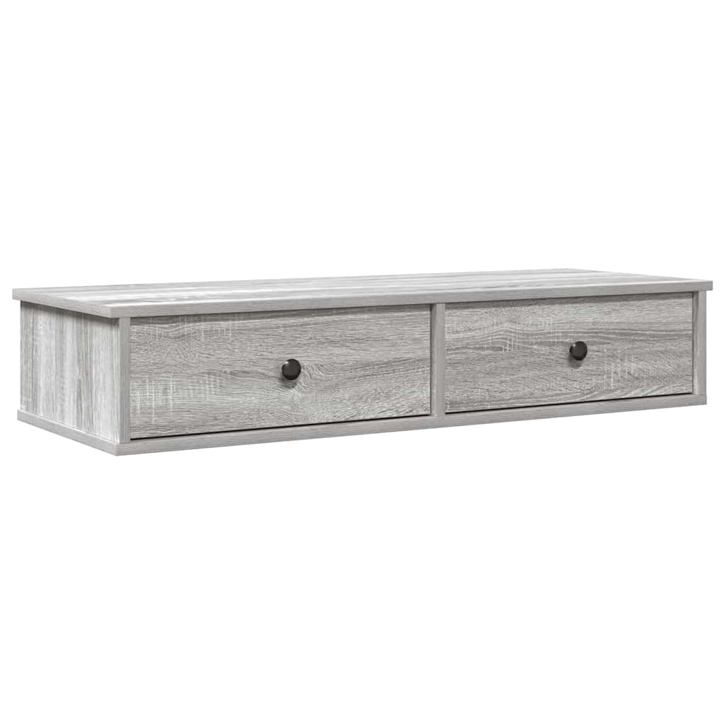 Wall Shelf With Drawers Engineered Wood