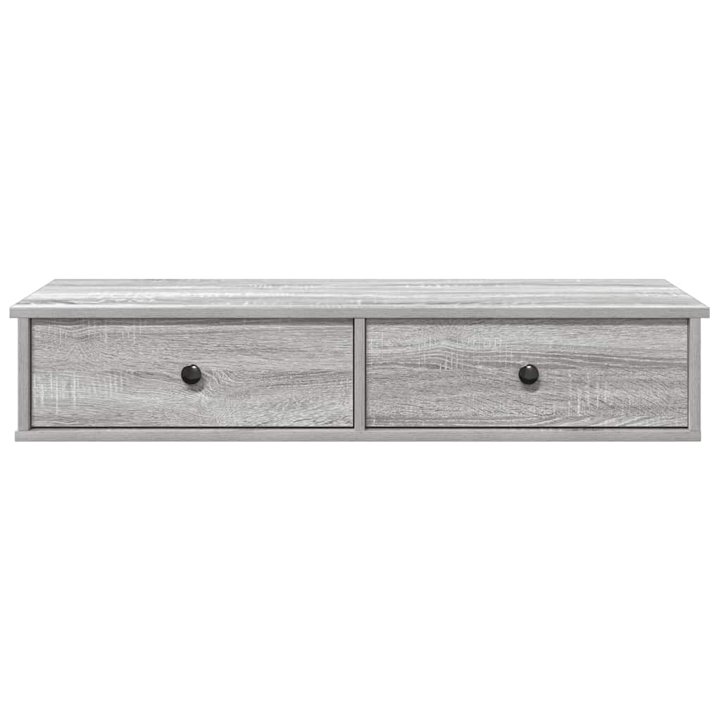 Wall Shelf With Drawers Engineered Wood
