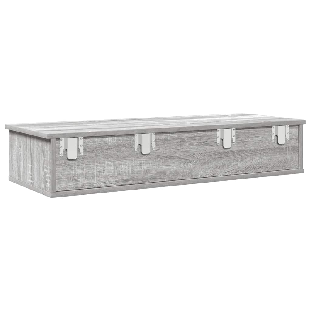 Wall Shelf With Drawers Engineered Wood