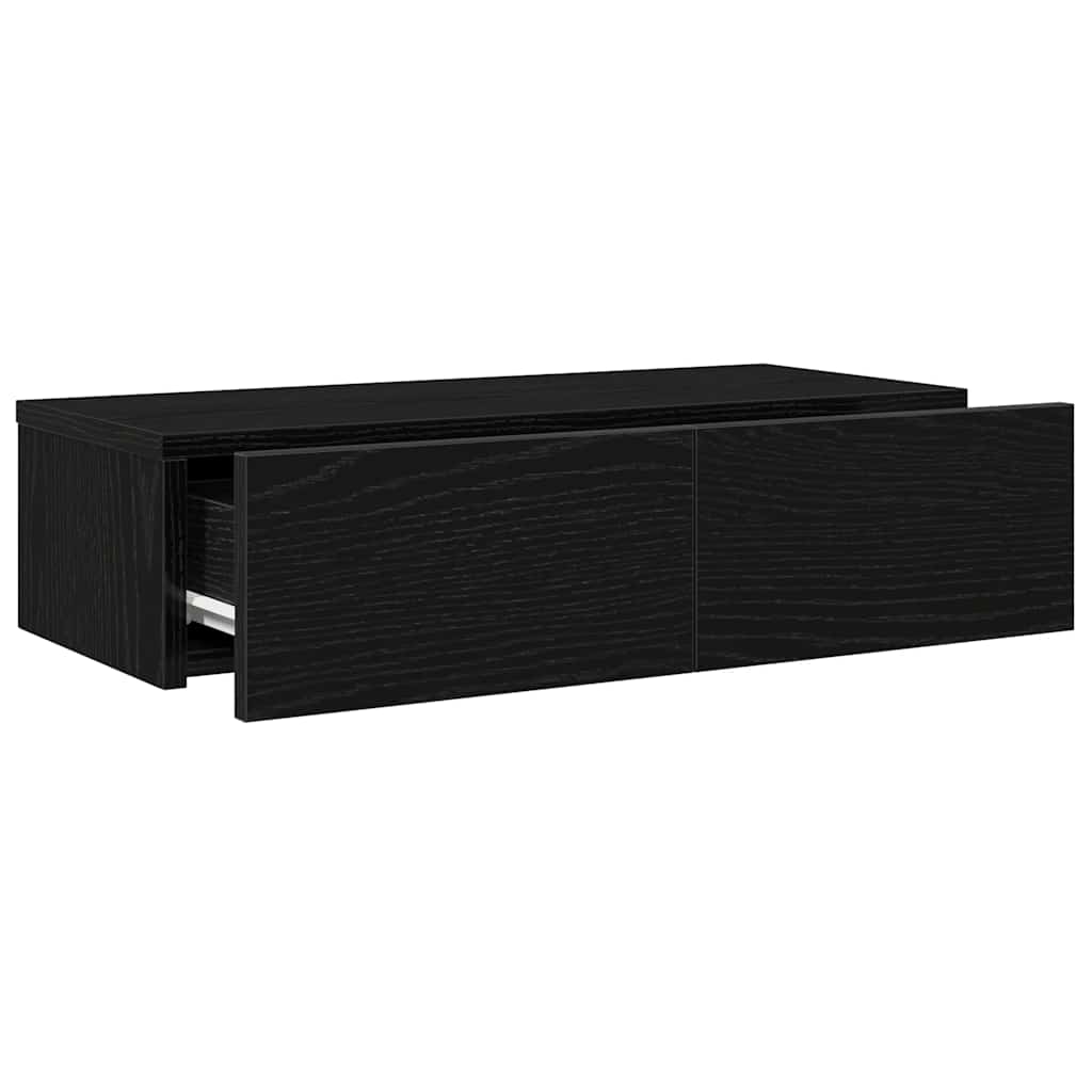 Wall Shelf With Drawers Engineered Wood