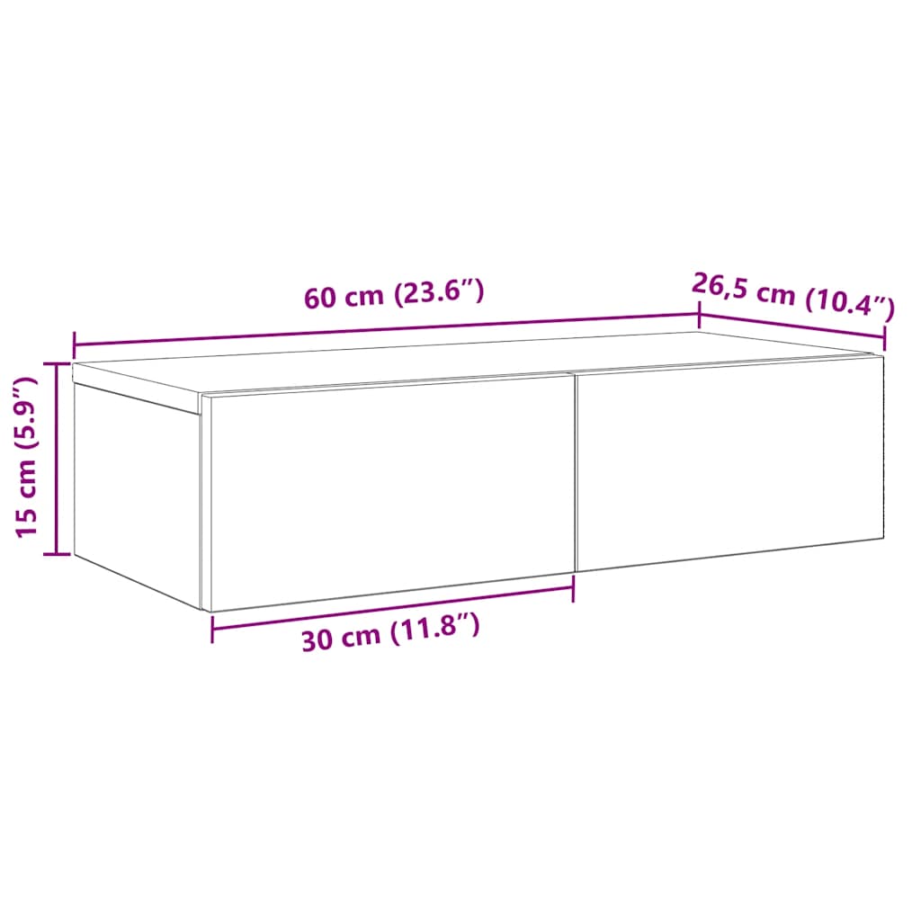 Wall Shelf With Drawers Engineered Wood