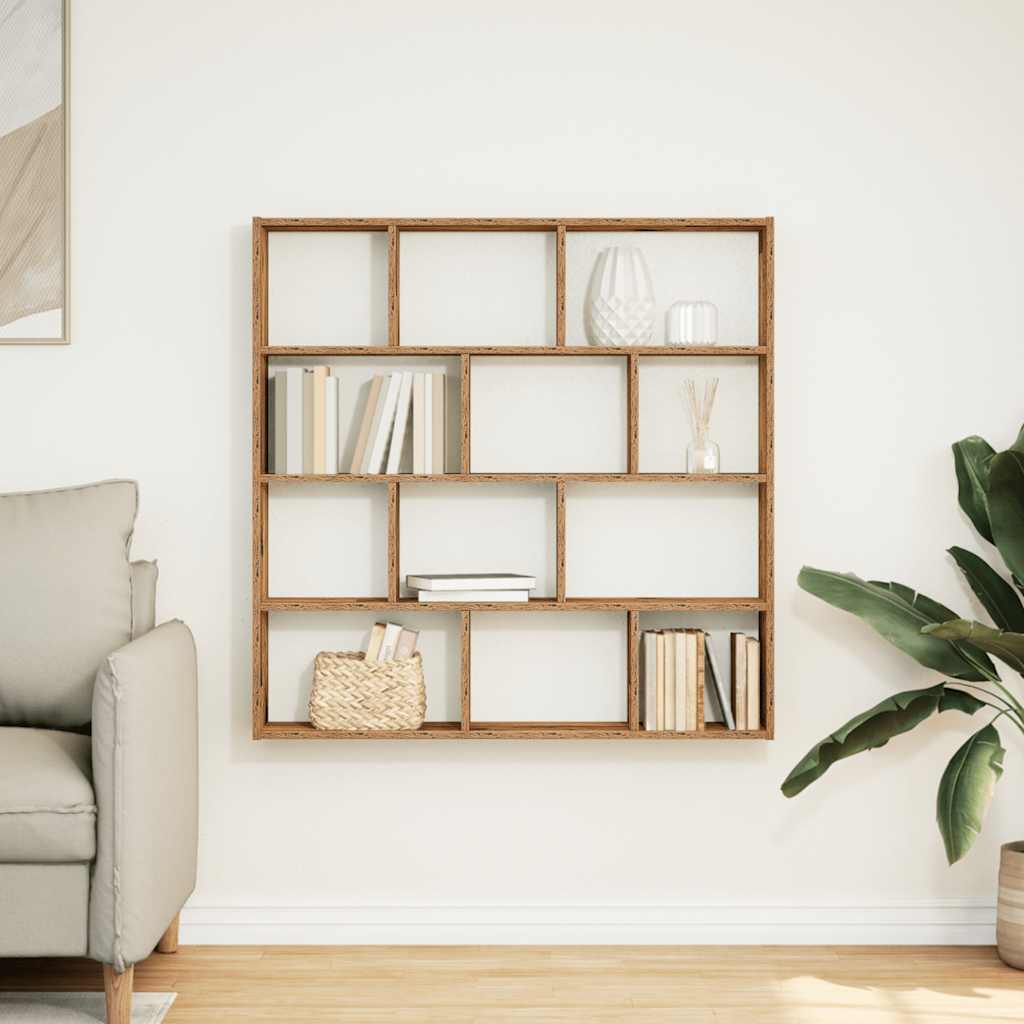 Wall Cube Shelf 12 Compartments Engineered Wood
