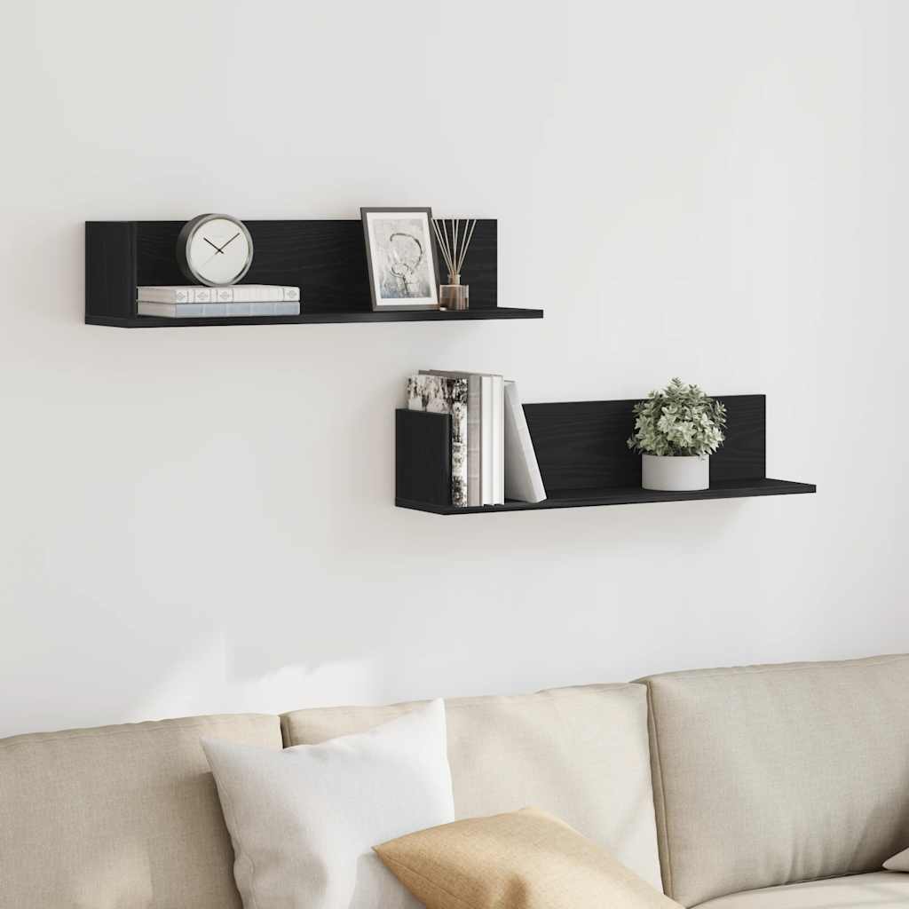 Wall Shelves 2 Pcs Engineered Wood