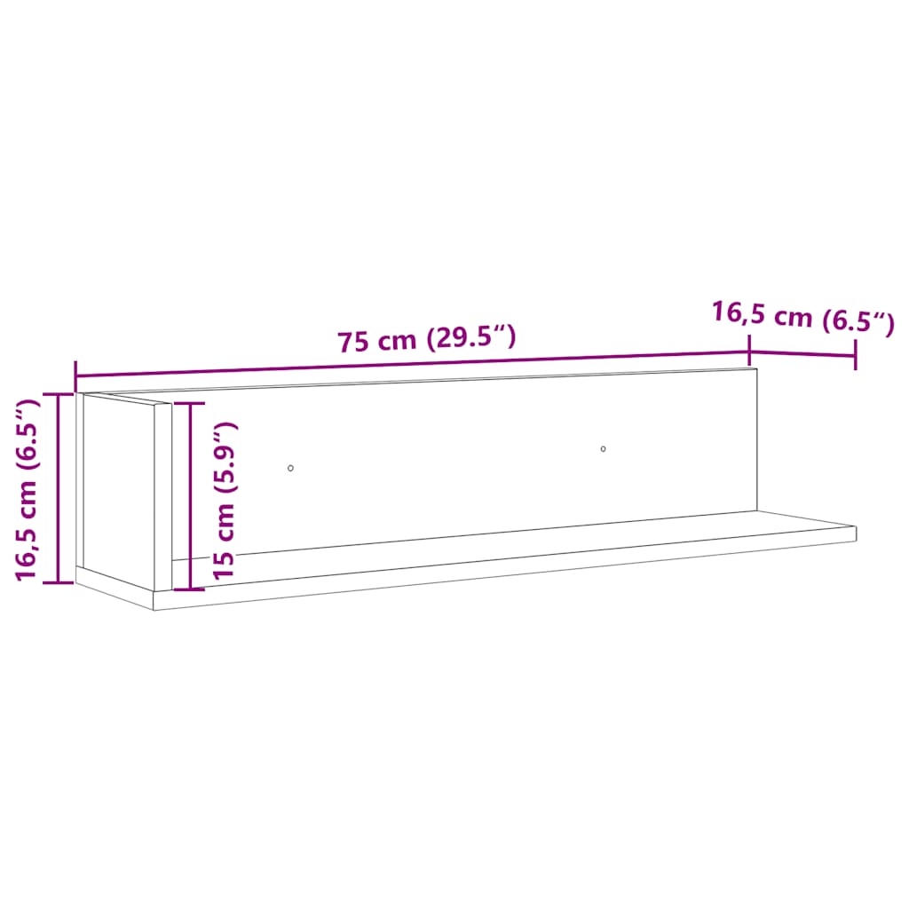 Wall Shelves 2 Pcs Engineered Wood