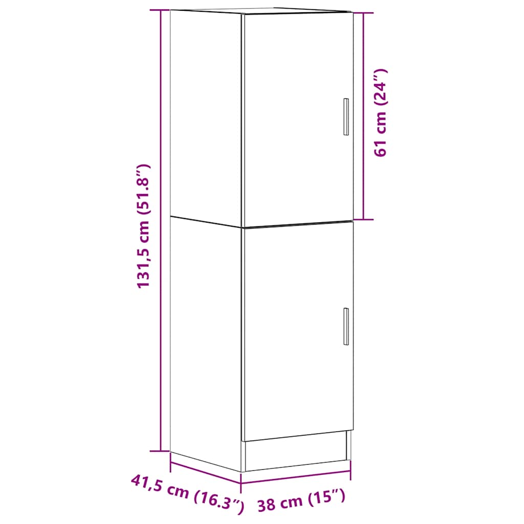 Kitchen Cabinet 38X41.5X131.5 Cm Engineered Wood