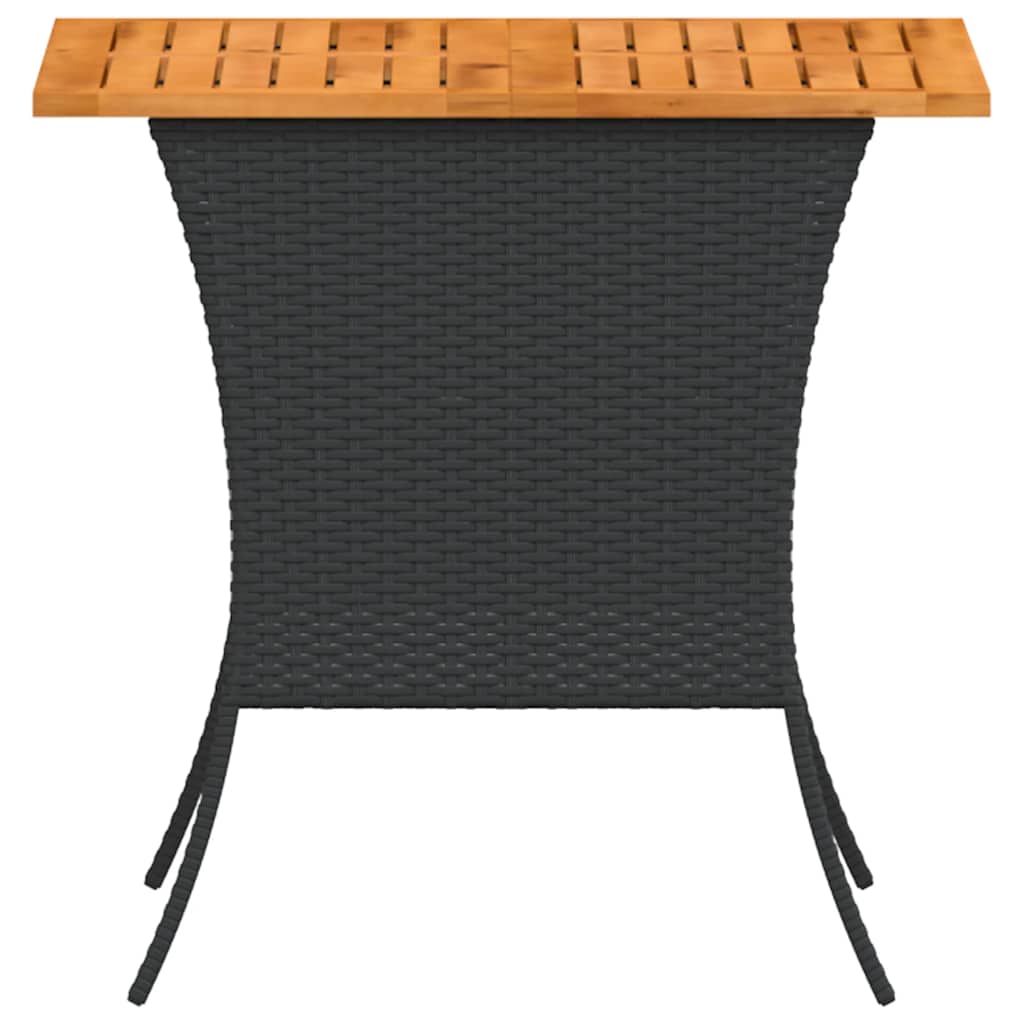 Outdoor Table Garden Acacia Wood Top 105X75X72 Cm Poly Rattan beige black grey 1