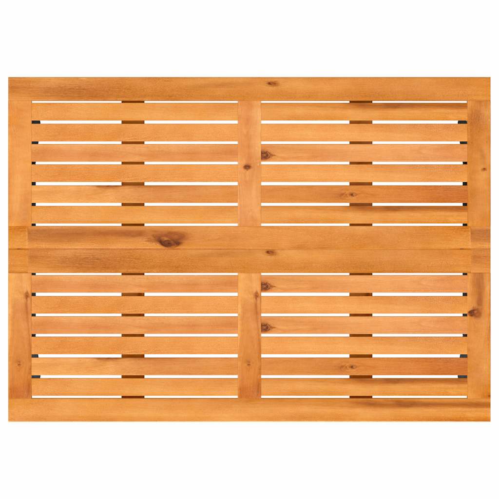Outdoor Table Garden Acacia Wood Top 105X75X72 Cm Poly Rattan beige black grey 1