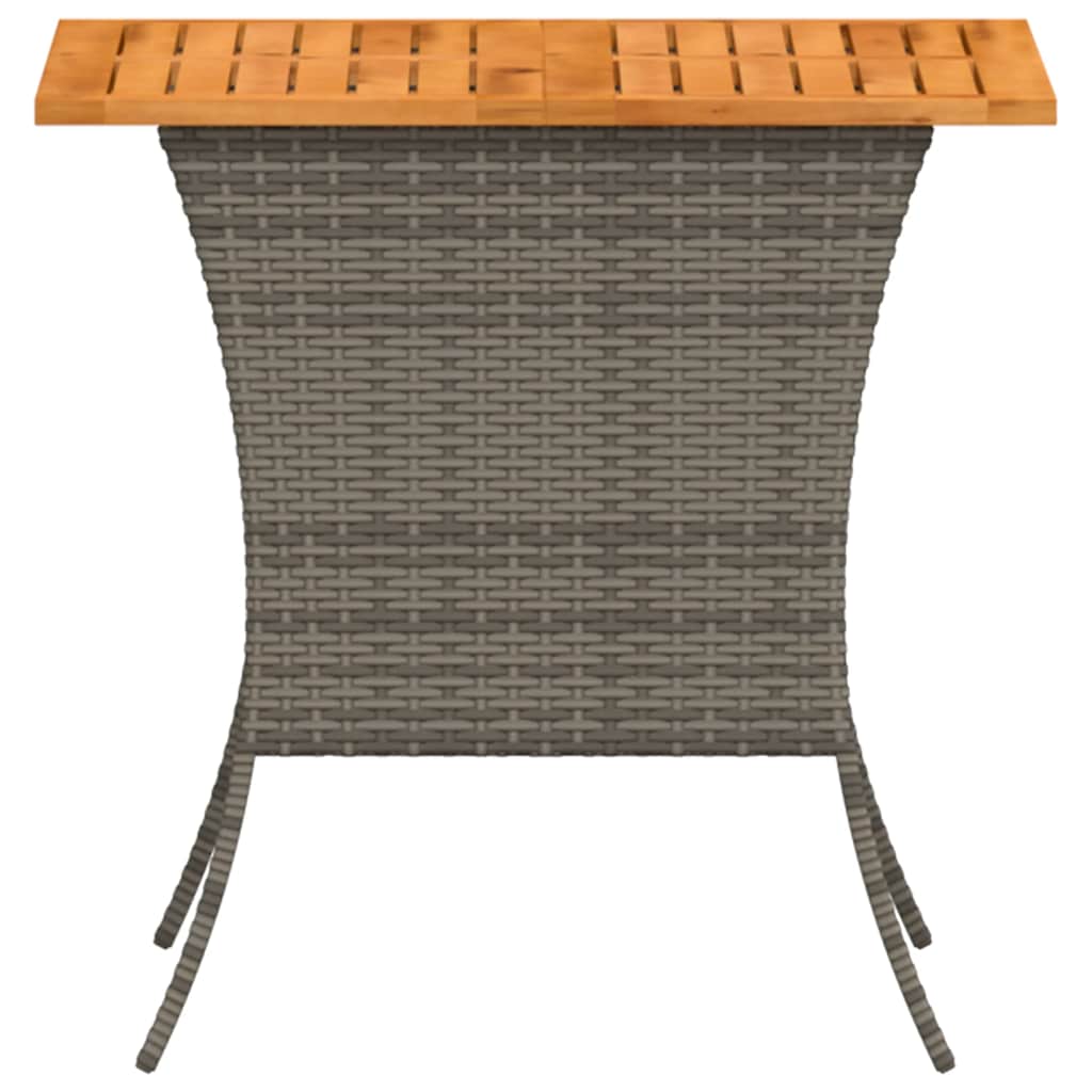 Outdoor Table Garden Acacia Wood Top 105X75X72 Cm Poly Rattan beige black grey 1
