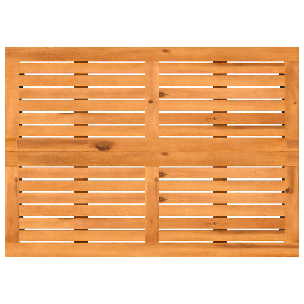 Outdoor Table Garden Acacia Wood Top 105X75X72 Cm Poly Rattan beige black grey 1