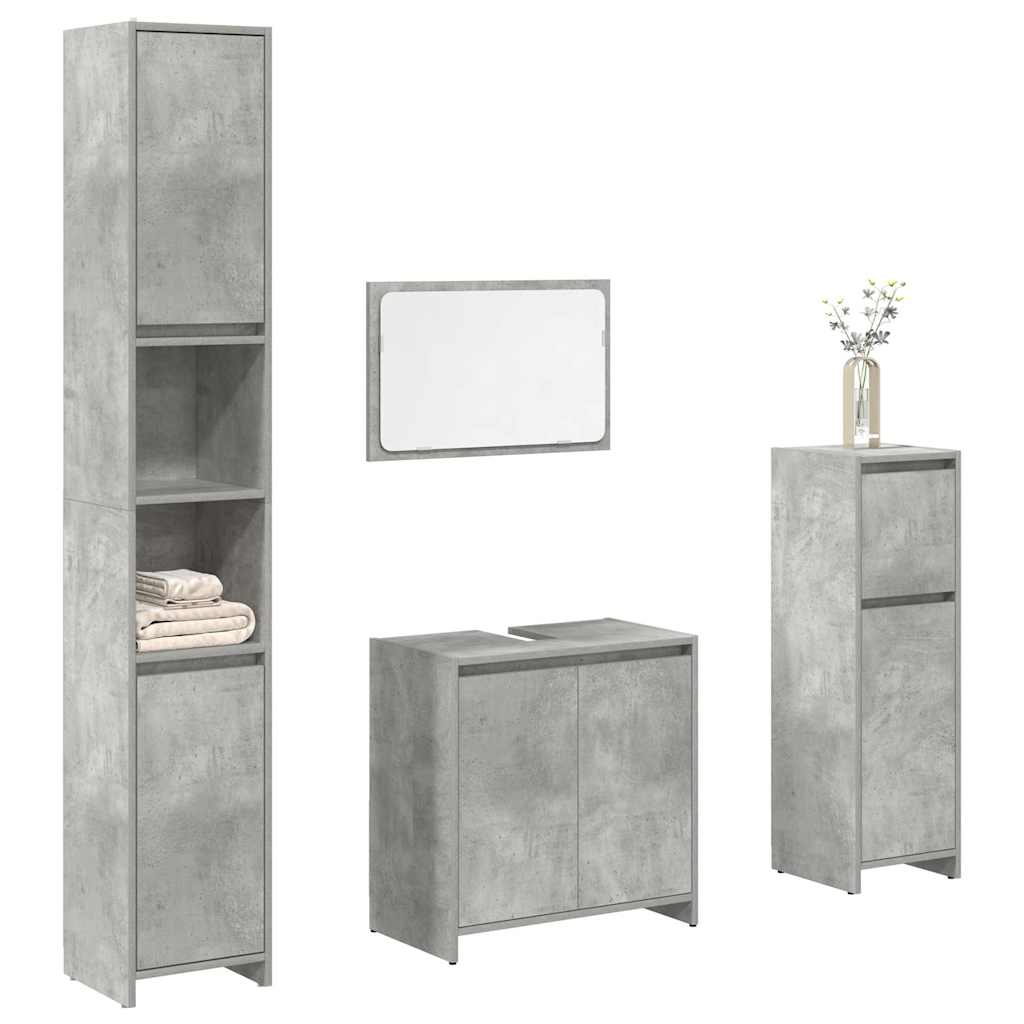 4 Piece Bathroom Furniture Set Engineered Wood