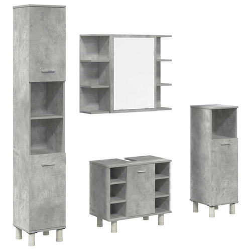 4 Piece Bathroom Furniture Set Engineered Wood