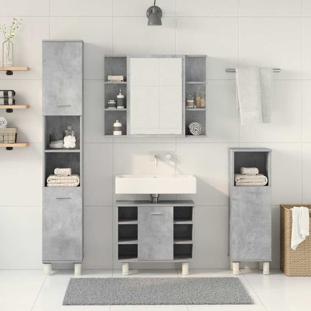 4 Piece Bathroom Furniture Set Engineered Wood