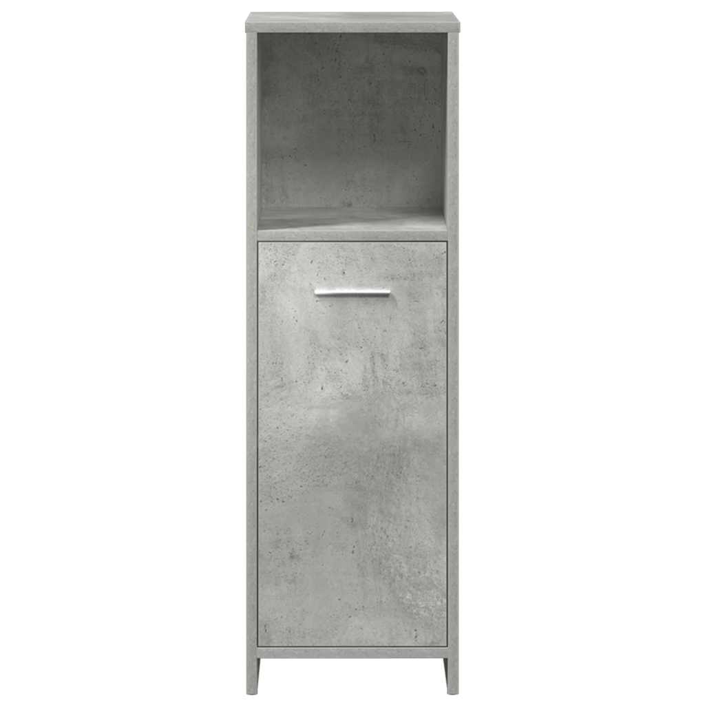 Bathroom Furniture Set 3 Piece Engineered Wood Concrete grey glass 60 cm