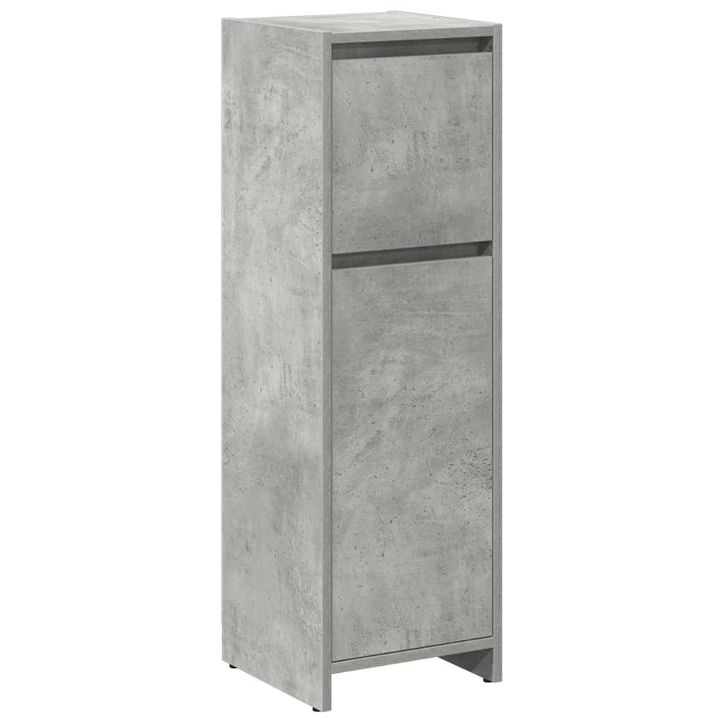 Bathroom Furniture Set 3 Piece Engineered Wood Concrete Grey Sonoma Oak Glass 30