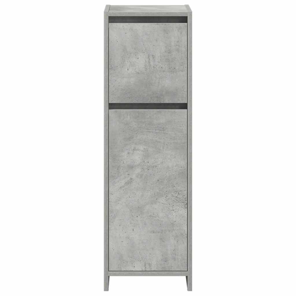 Bathroom Furniture Set 3 Piece Engineered Wood Concrete Grey Sonoma Oak Glass 30