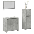 Bathroom Furniture Set 3 Piece Engineered Wood concrete grey sonoma oak glass 30