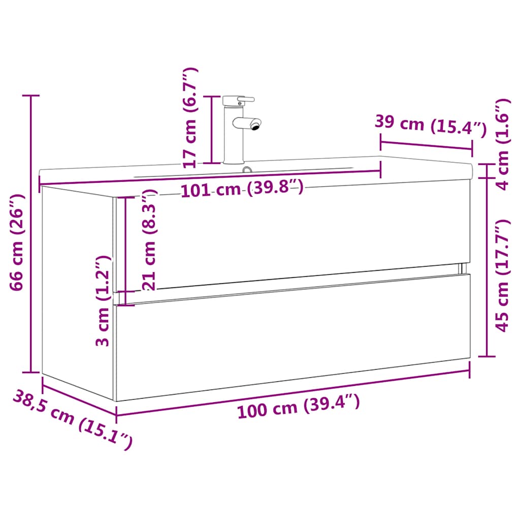 2 Piece Bathroom Furniture Set Engineered Wood