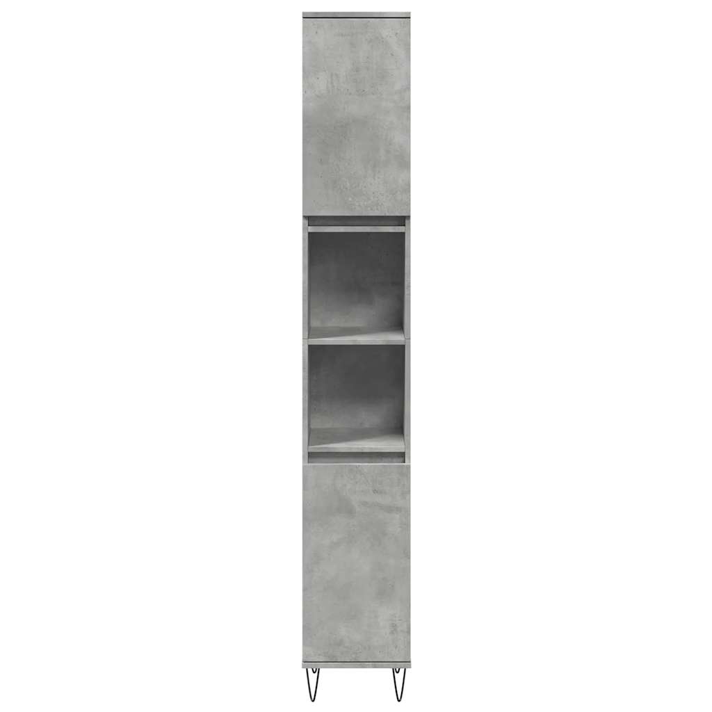 Bathroom Furniture Set 3 Piece Engineered Wood concrete grey sonoma oak iron LED