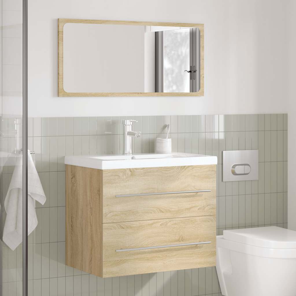 2 Piece Bathroom Furniture Set Engineered Wood