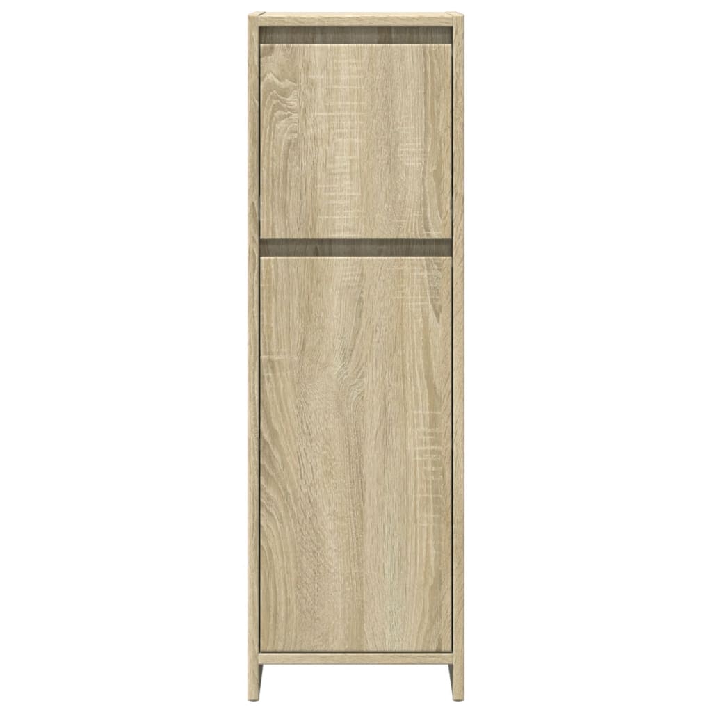 Bathroom Furniture Set 3 Piece Engineered Wood concrete grey sonoma oak glass 30