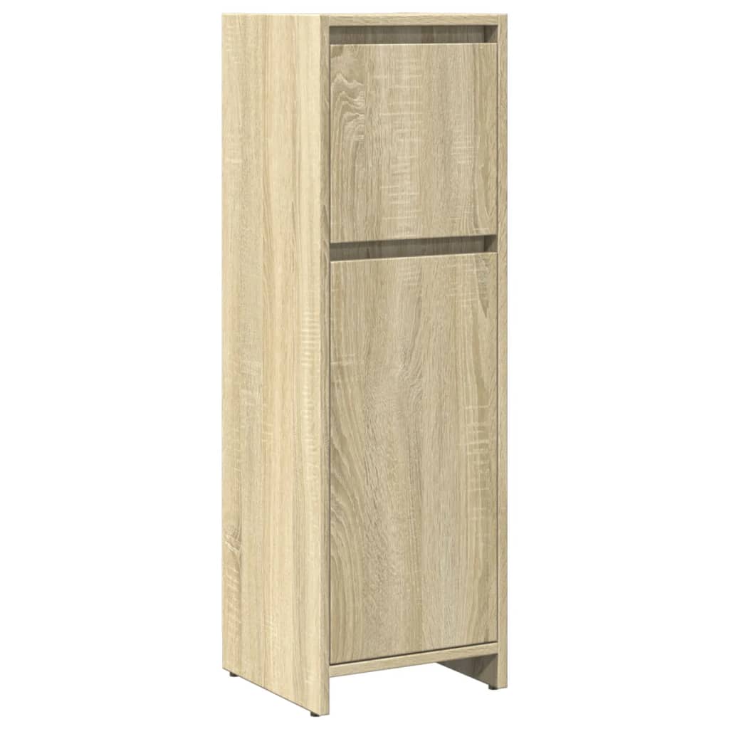 Bathroom Furniture Set 3 Piece Engineered Wood concrete grey sonoma oak glass 30