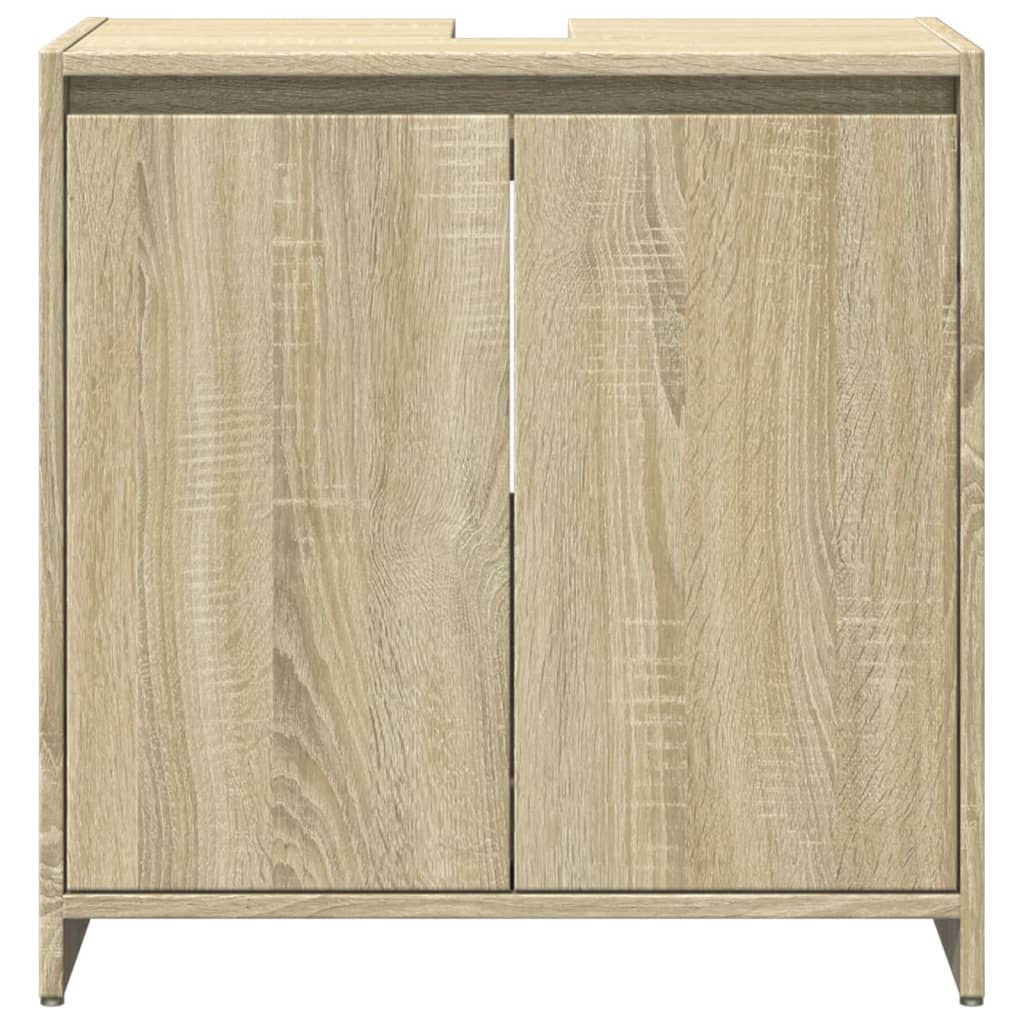 Bathroom Furniture Set 3 Piece Engineered Wood concrete grey sonoma oak glass 30