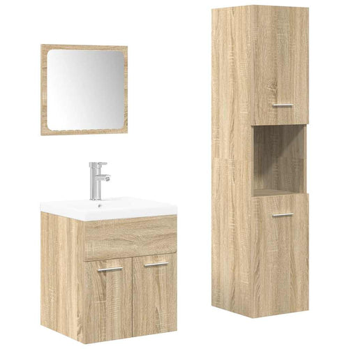 4 Piece Bathroom Furniture Set Engineered Wood
