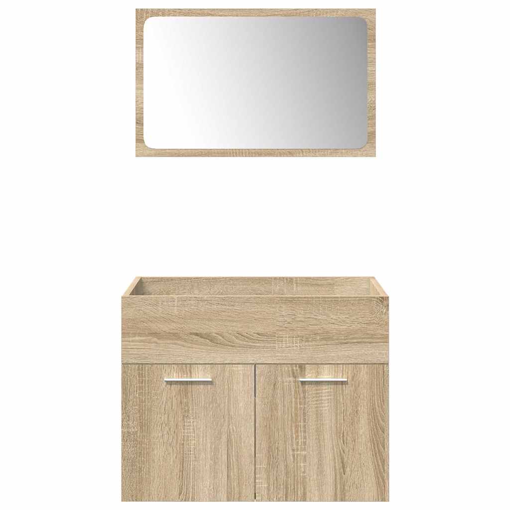 5 Piece Bathroom Furniture Set Engineered Wood