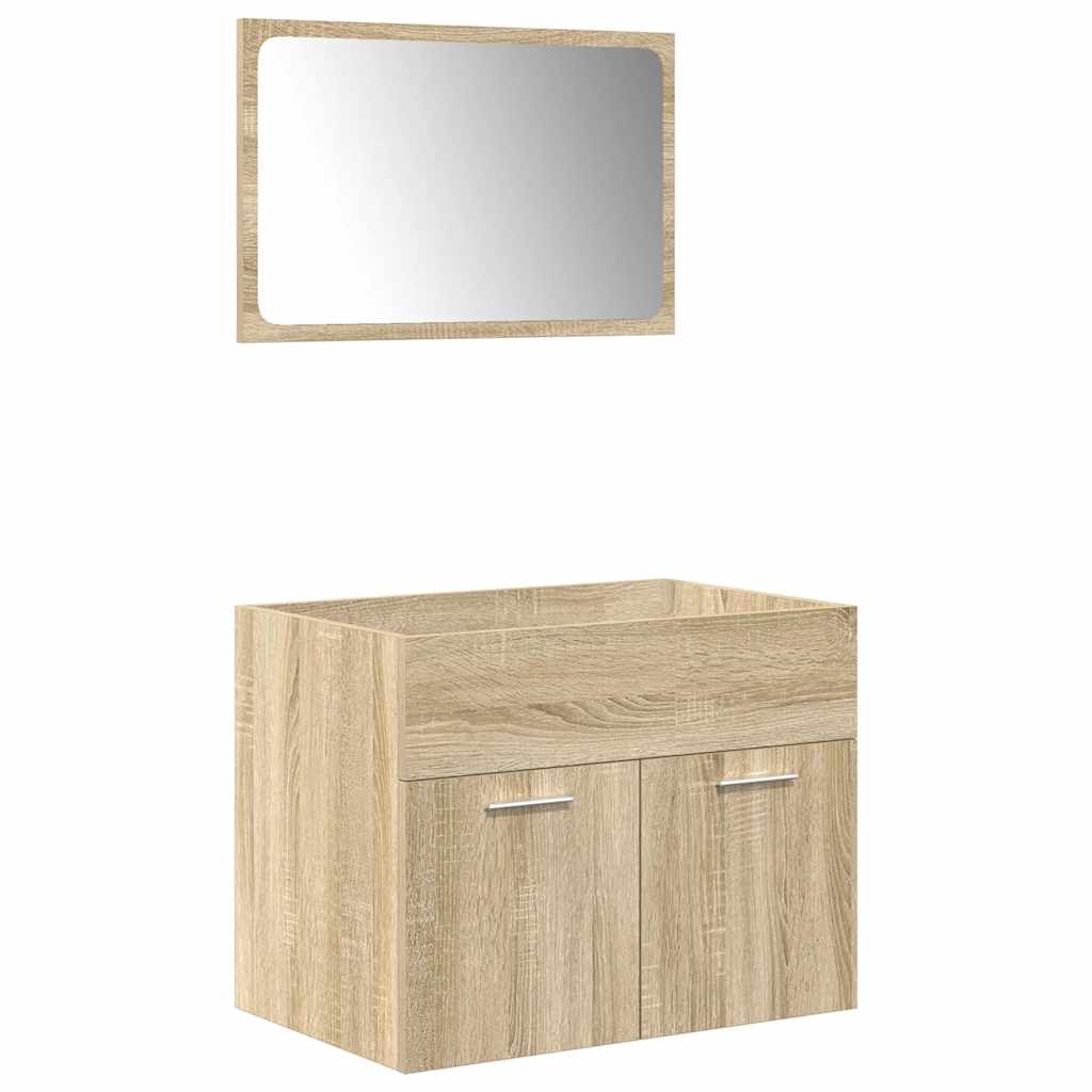 5 Piece Bathroom Furniture Set Engineered Wood