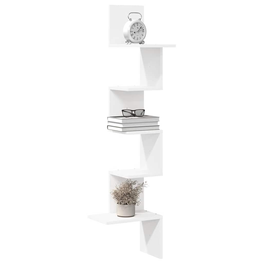Wall Corner Shelf 32X32X127,5 Cm Engineered Wood