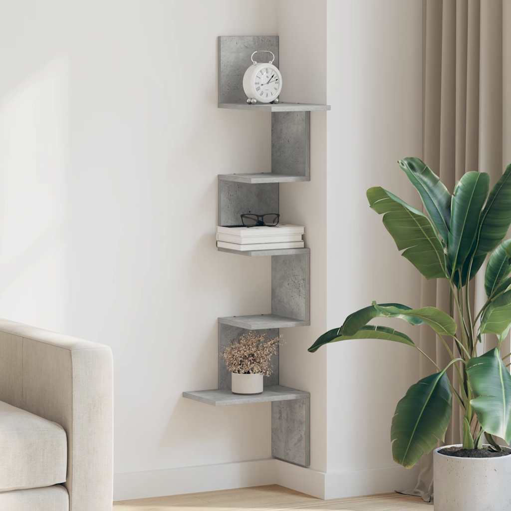 Wall Corner Shelf 32X32X127,5 Cm Engineered Wood