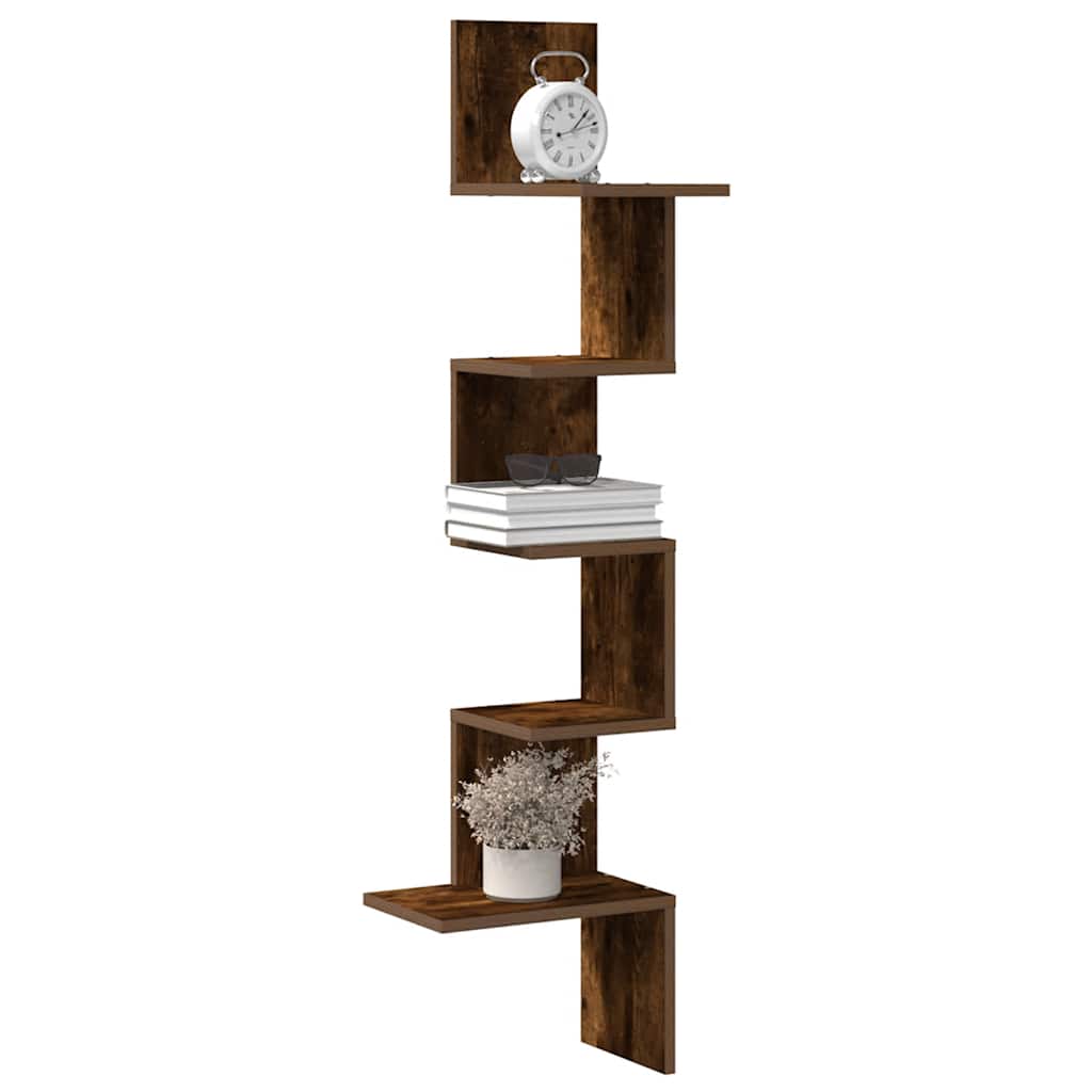 Wall Corner Shelf 32X32X127,5 Cm Engineered Wood
