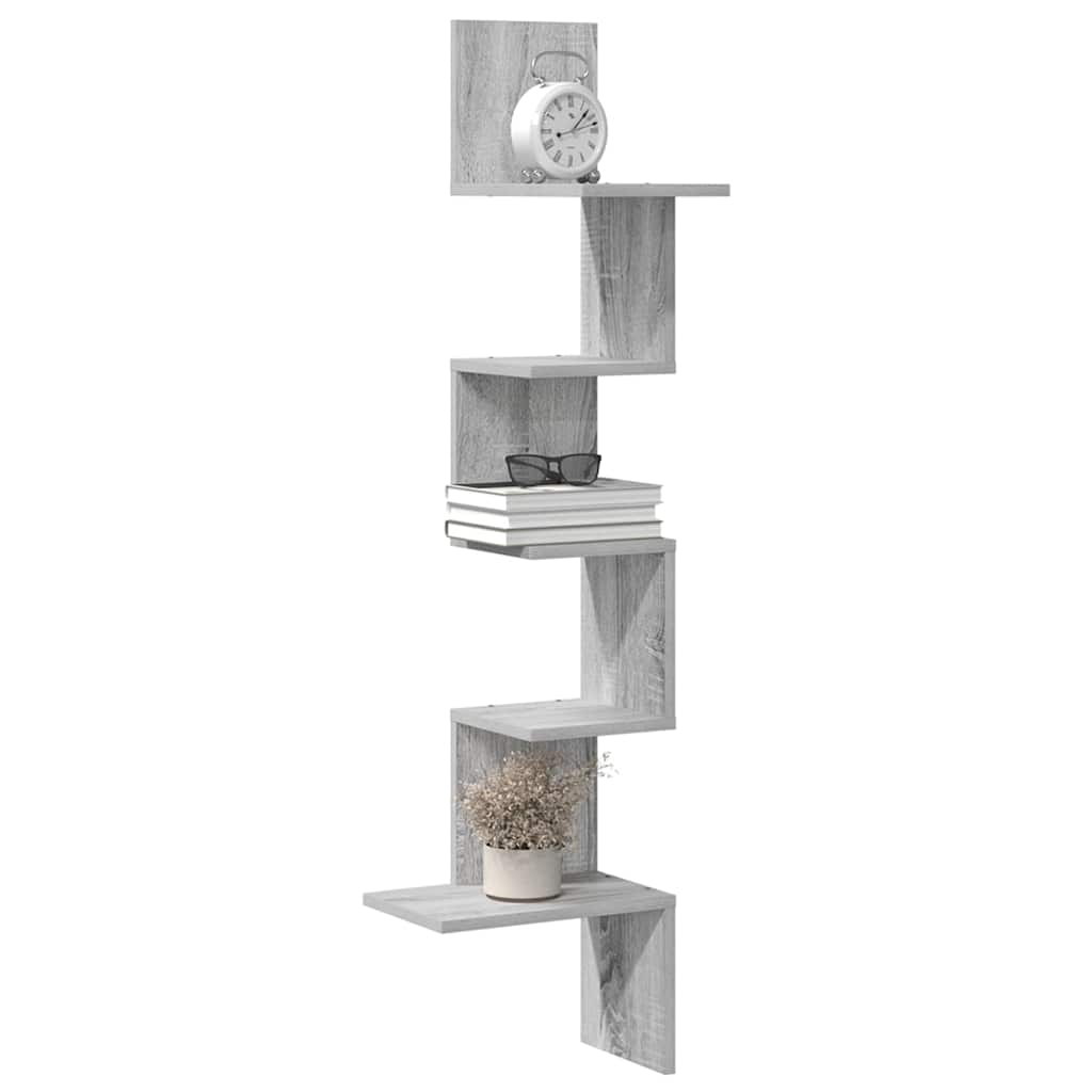 Wall Corner Shelf 32X32X127,5 Cm Engineered Wood