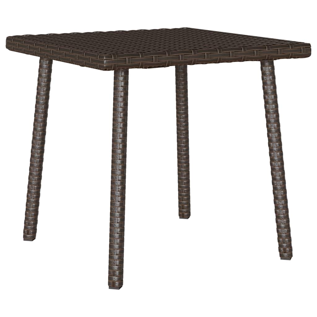 Outdoor Table Garden Coffee Rectangular Poly Rattan Grey Light Grey Brown Beige