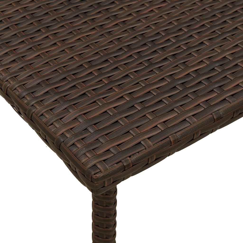 Outdoor Table Garden Coffee Rectangular Poly Rattan Grey Light Grey Brown Beige