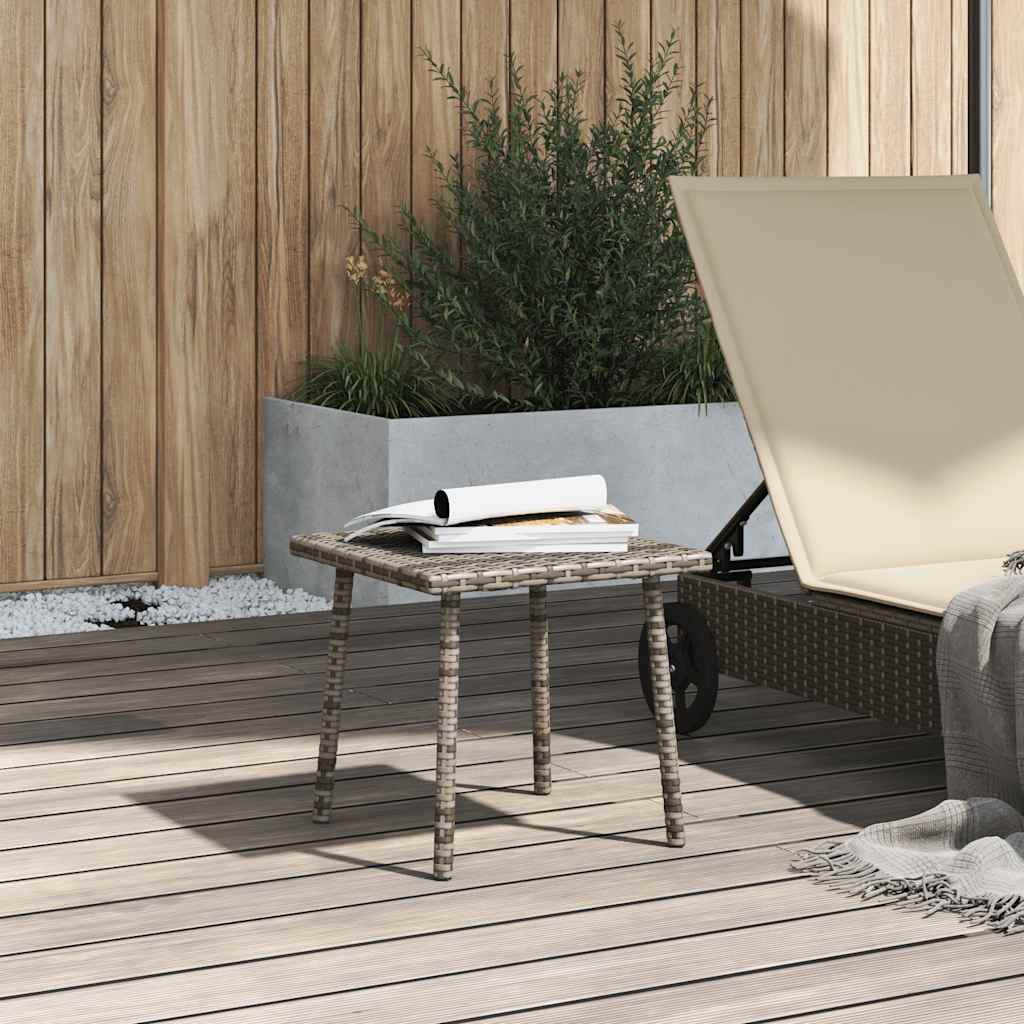 Outdoor Table Garden Coffee Rectangular Poly Rattan Grey Light Grey Brown Beige