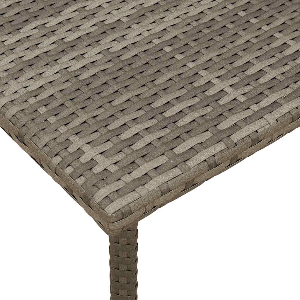 Outdoor Table Garden Coffee Rectangular Poly Rattan Grey Light Grey Brown Beige
