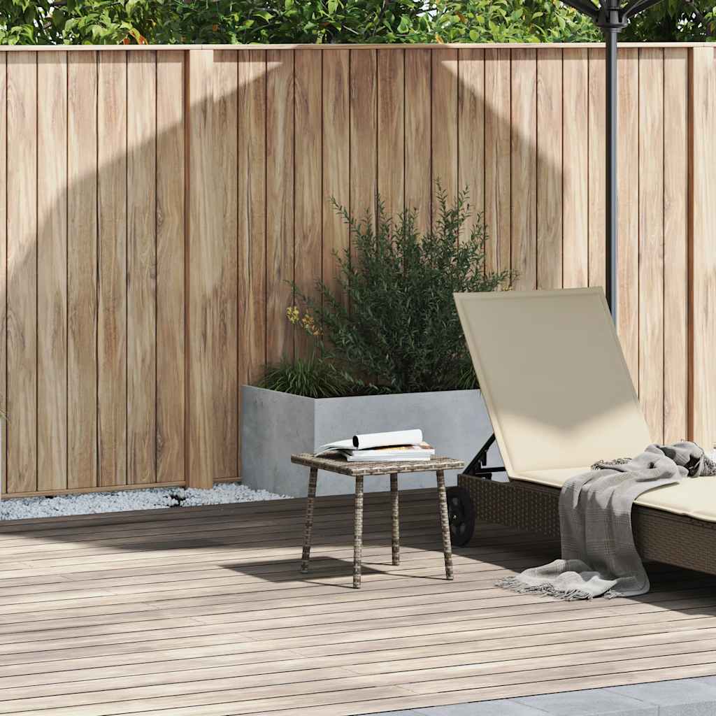 Outdoor Table Garden Coffee Rectangular Poly Rattan Grey Light Grey Brown Beige