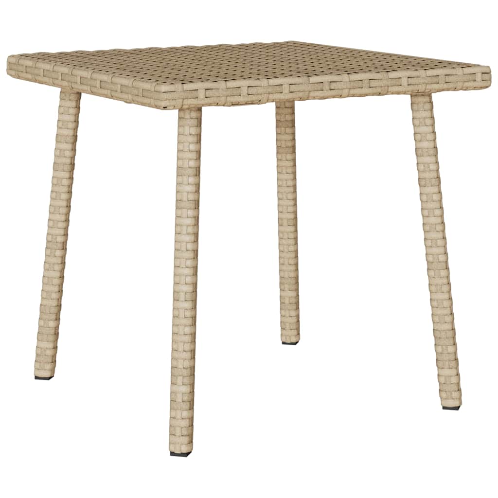 Outdoor Table Garden Coffee Rectangular Poly Rattan Grey Light Grey Brown Beige