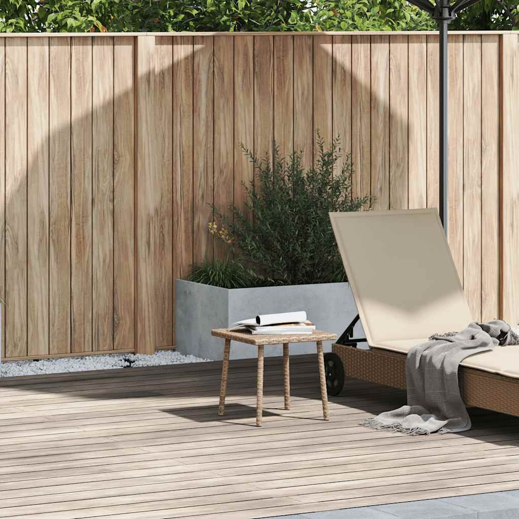 Outdoor Table Garden Coffee Rectangular Poly Rattan Grey Light Grey Brown Beige
