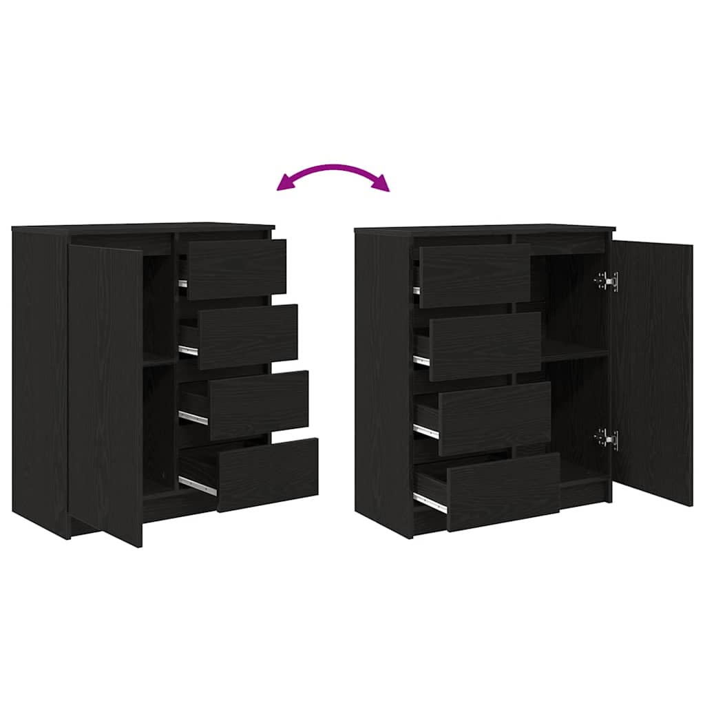 Sideboard Storage Cabinet Drawers Engineered Wood 71X35X84Cm Modern Smoked Oak 7